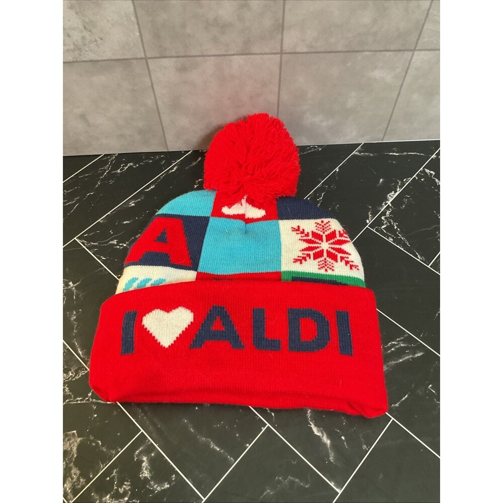 ALDI Gear Christmas Holiday I Love Aldi  Beanie Hat 2024
